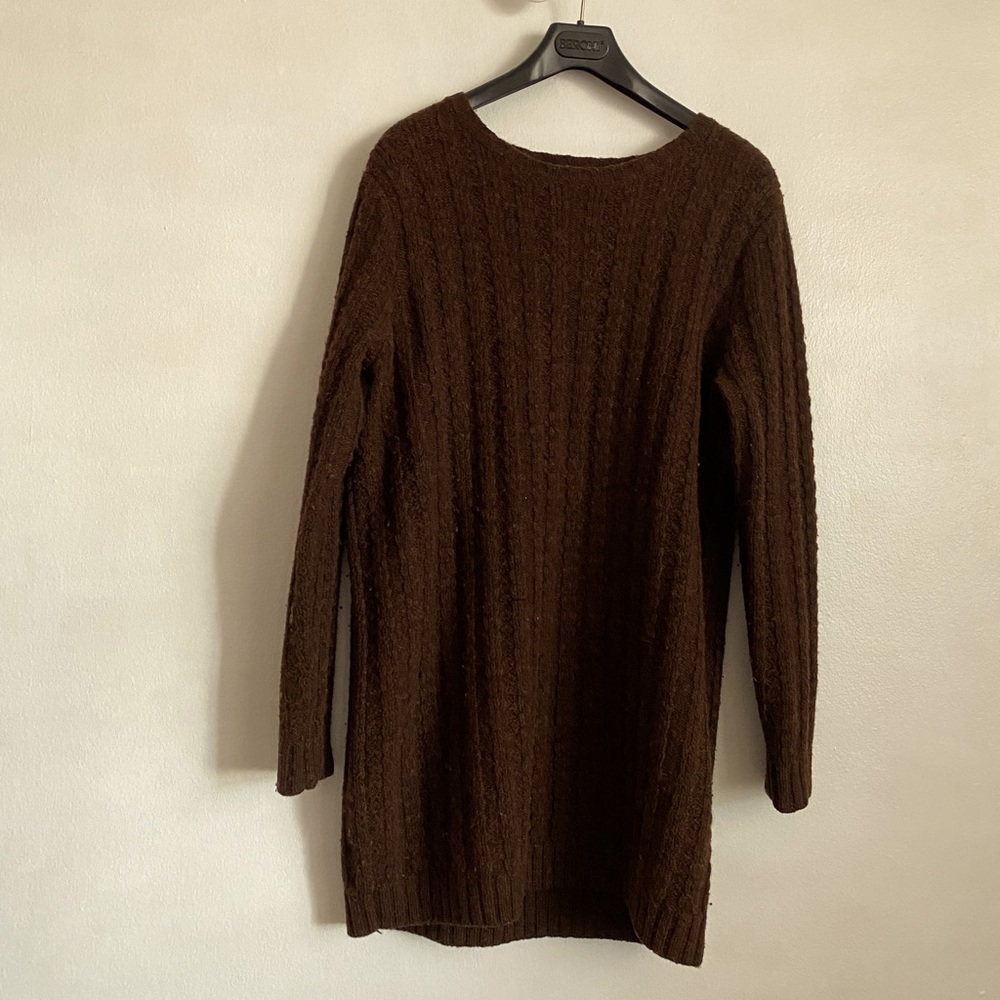 Wool COS chunky sweater dress brown S